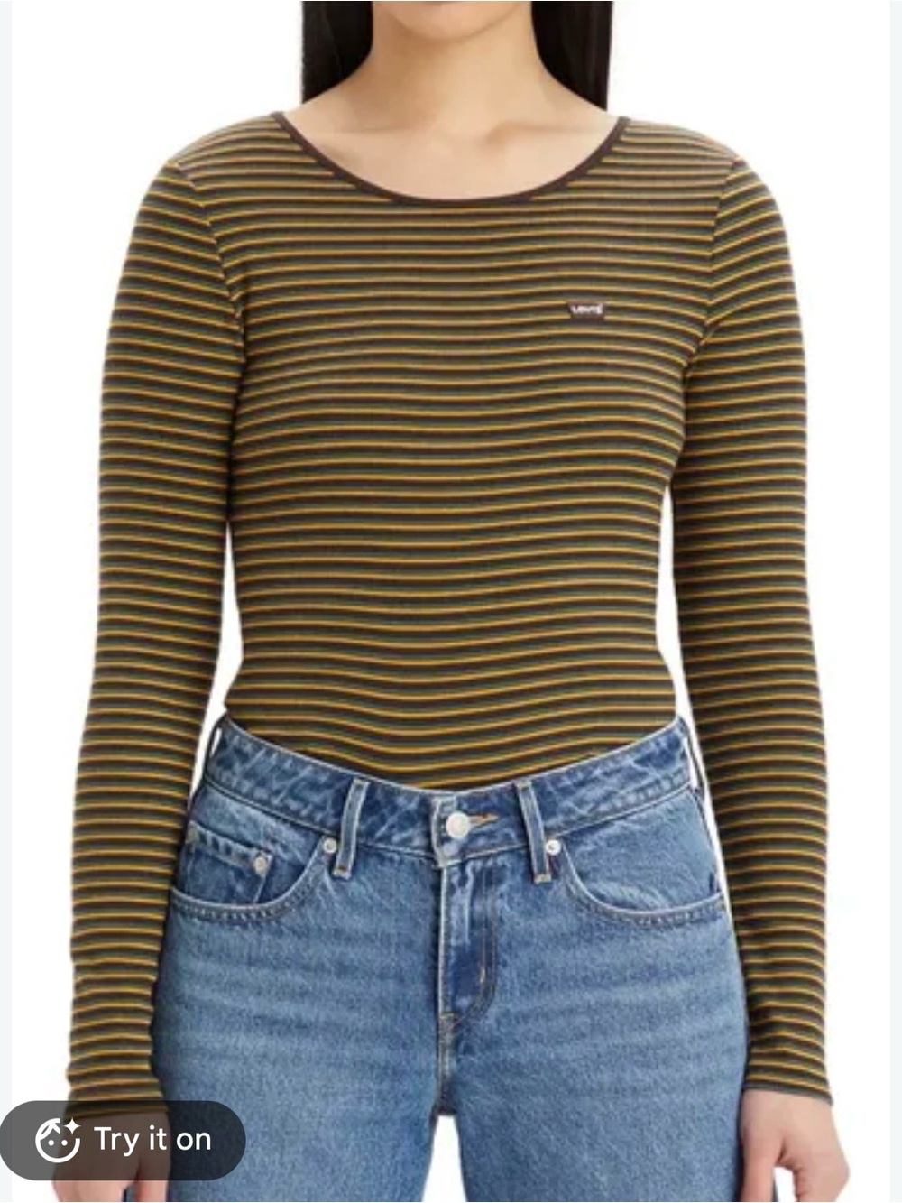 2 for $10 sale: Levi’s brown striped long sleeve baby t-shirt